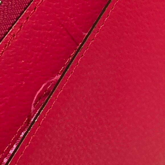 Kate Spade Zip Around Long Wristlet Wallet Red Leather Classic Everyday Casual - Picture 10 of 11